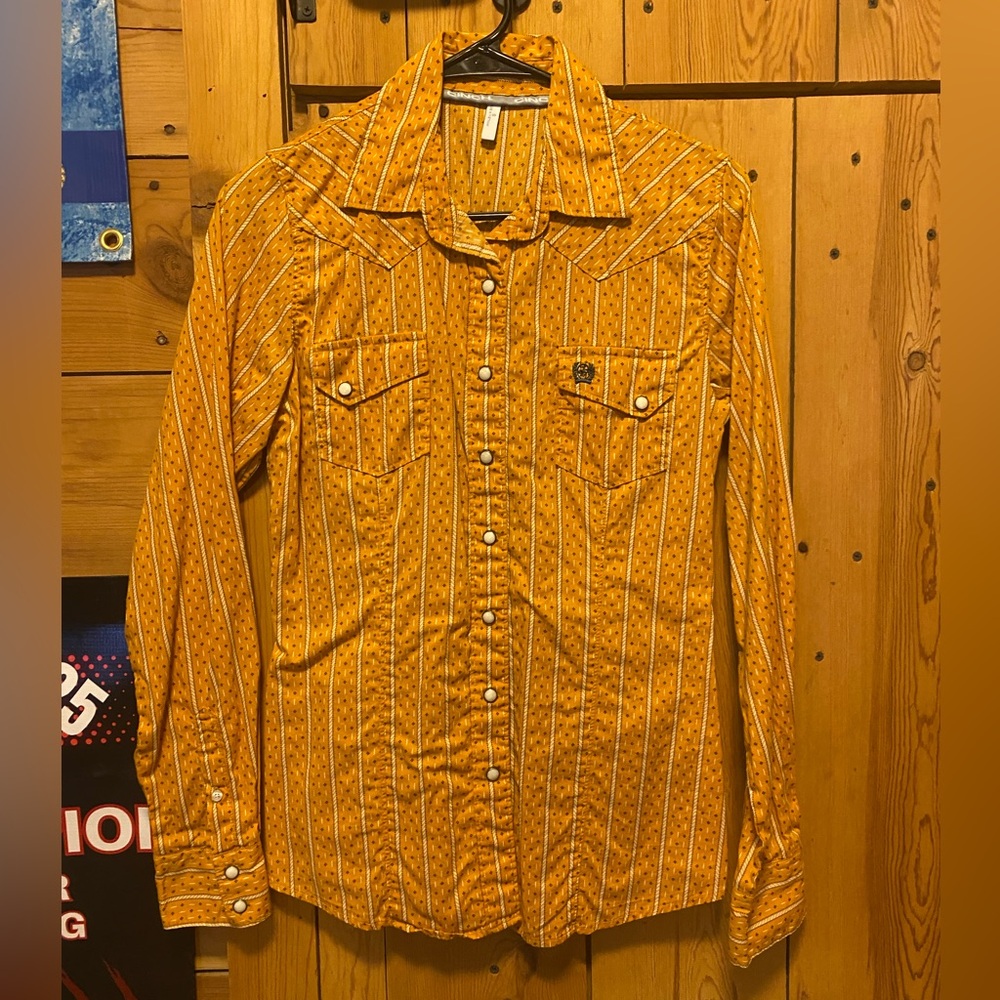 Cinch Women's Yellow Pearl Snap Shirt